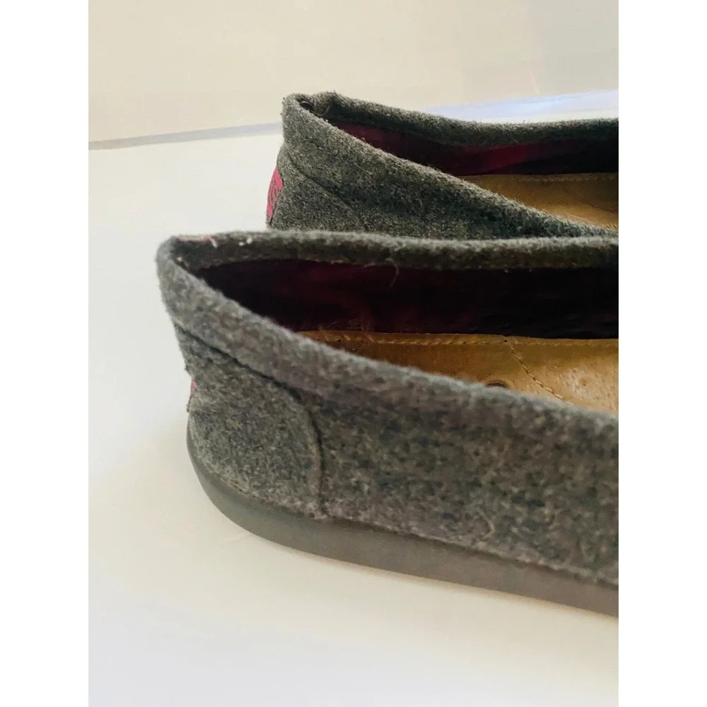 BOBS‎ from Skechers Women Charcoal Grey Felt Slip On Alpargata Flats Size 8.5